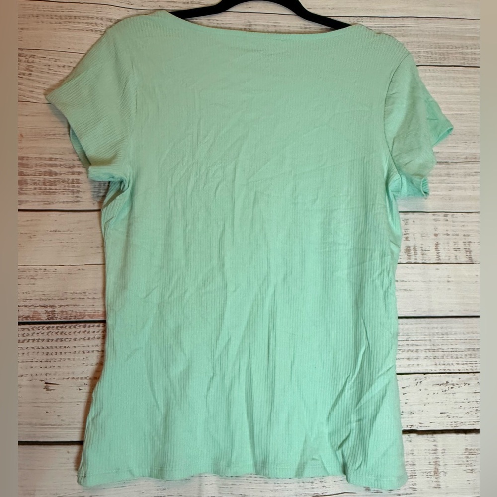 Guess Light Green Ribbed Top - Picture 4 of 5